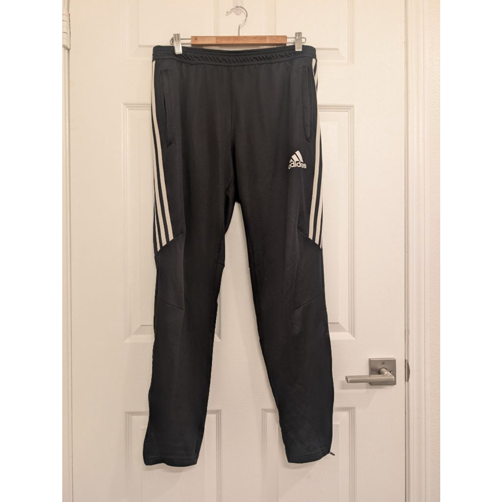 Men's Adidas Black & White ClimaCool Track Pants L